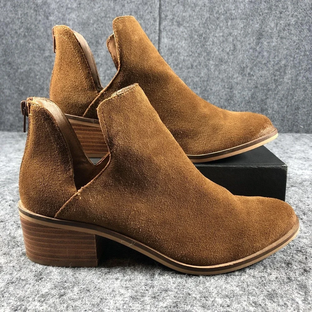 Steve Madden Boots Womens Size 8 Tan Lancaster Suede Cutout Booties‎ LANCC3S1